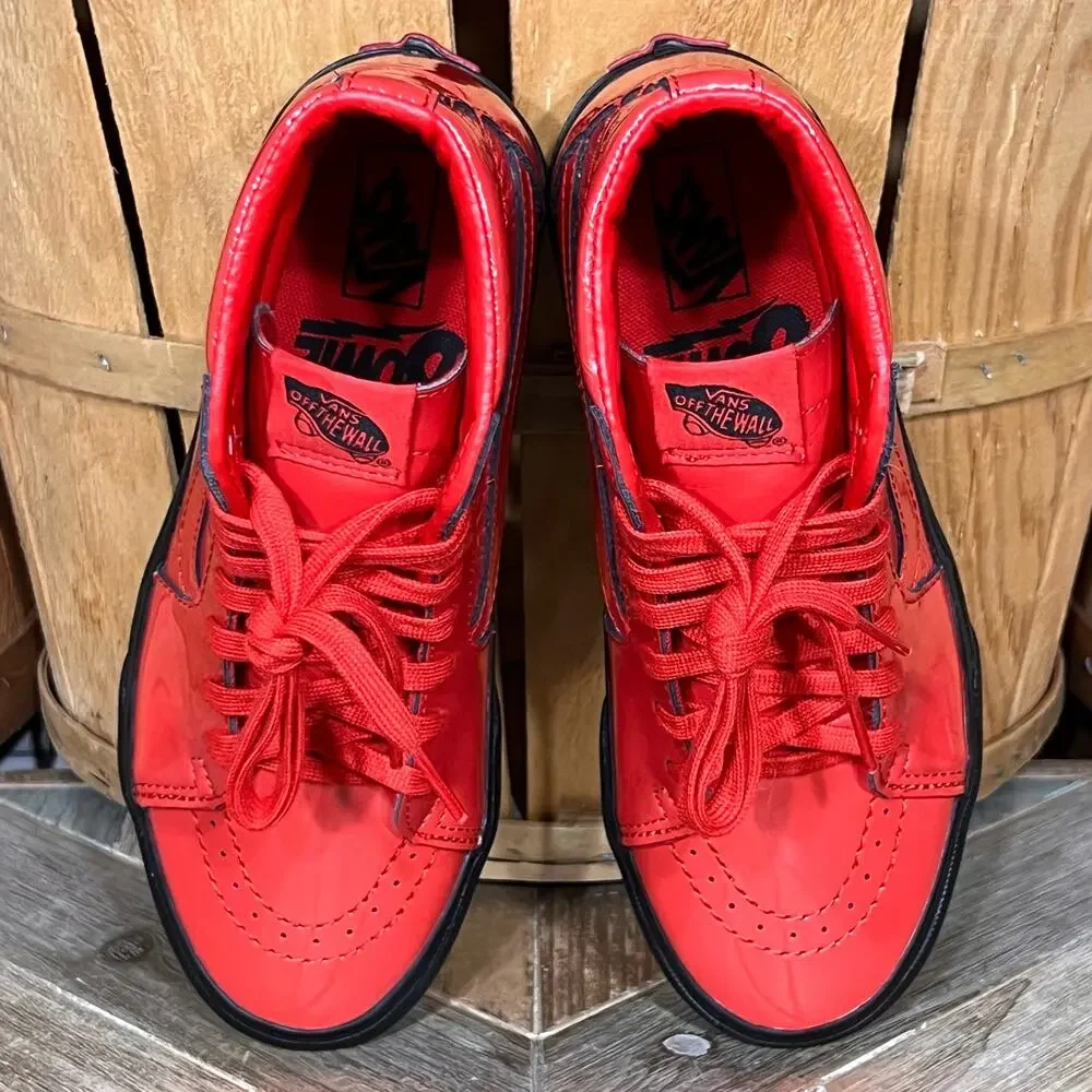 Vans Sk8-Hi Platform 2 David Bowie Ziggy Stardust Red Patent Sneaker Womens 6.5
